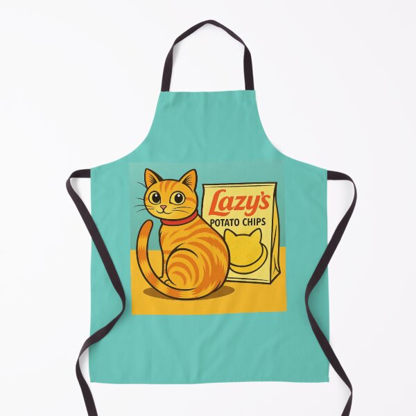 Item preview, Lazy's Potato Chips Funny Orange Tabby Cat Cartoon Pun designed and sold by SammyMorry.