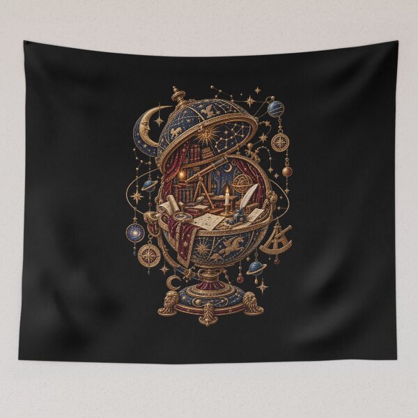 Item preview, Astronomy Embroidery – Celestial Globe Scholar’s Study designed and sold by Emoji Emblems.