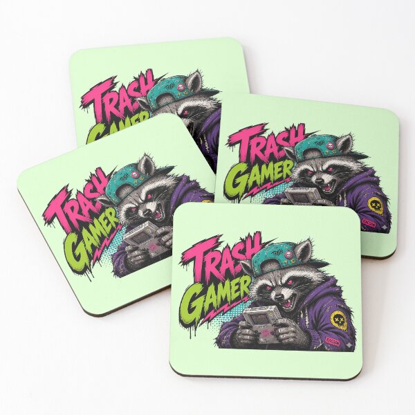 Item preview, Trash Gamer Raccoon - 90s Streetwear Edgy Gaming Art designed and sold by Jaani-T.