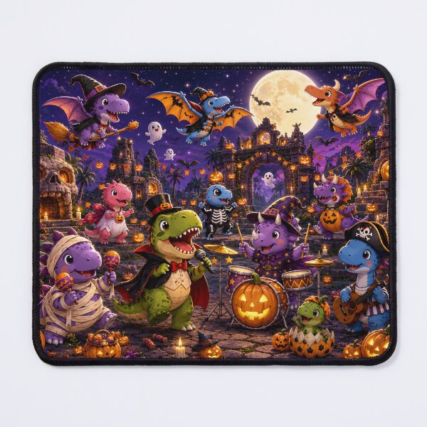 Item preview, Cute Dinosaurs Celebrating in Halloween Night designed and sold by Pim-Crystal.