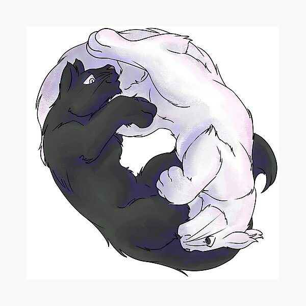 Item preview, Ying Yang Kitties - White & Black designed and sold by AstralRavens.