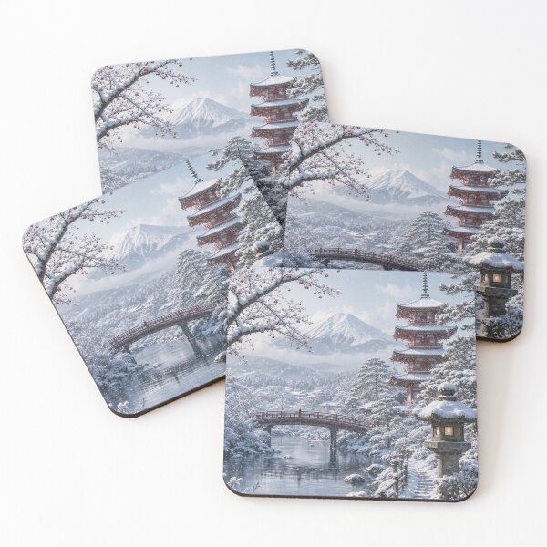Item preview, Japanese landscape in winter designed and sold by rolfzogg.