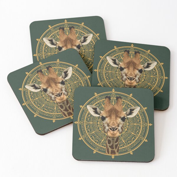 Item preview, Mystical Giraffe Gold Mandala Art designed and sold by ameetlumiere.