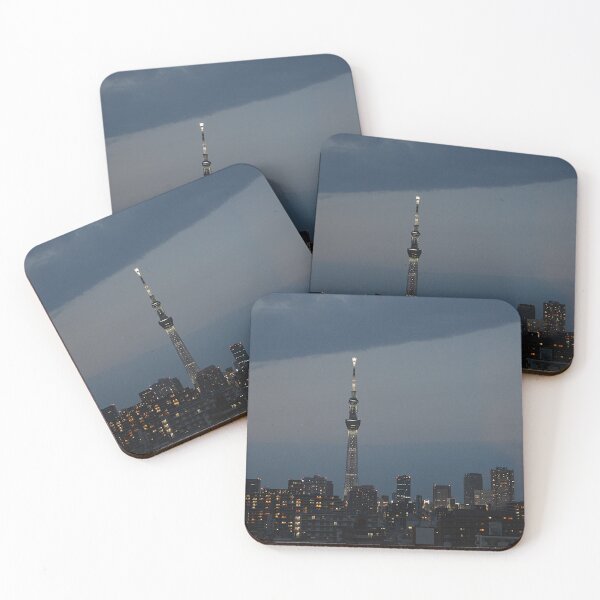 Item preview, Tokyo Skytree Illuminated Over Dark City Skyline designed and sold by MiraNadaPrints.