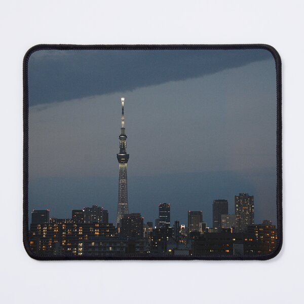 Item preview, Tokyo Skytree Illuminated Over Dark City Skyline designed and sold by MiraNadaPrints.