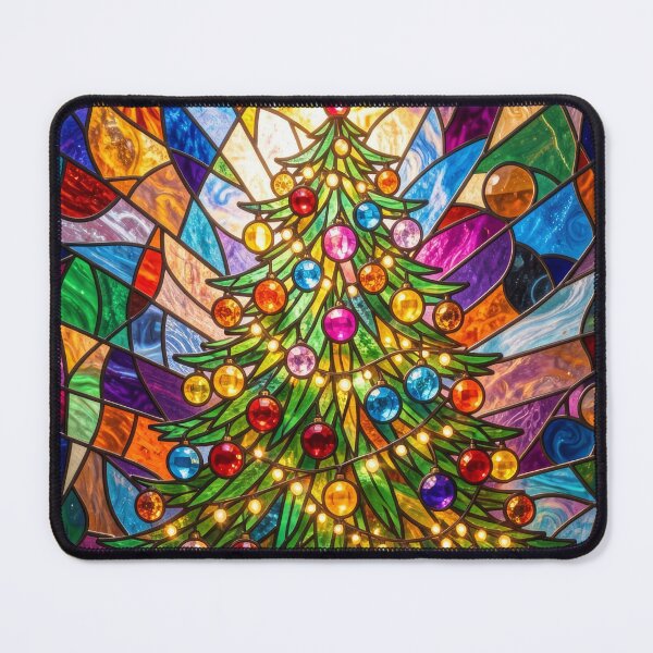 Item preview, Christmas Tree Stained Glass Holiday Mosaic designed and sold by pinkal.