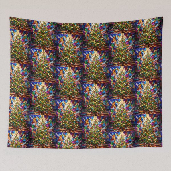 Item preview, Christmas Tree Stained Glass Holiday Mosaic designed and sold by pinkal.