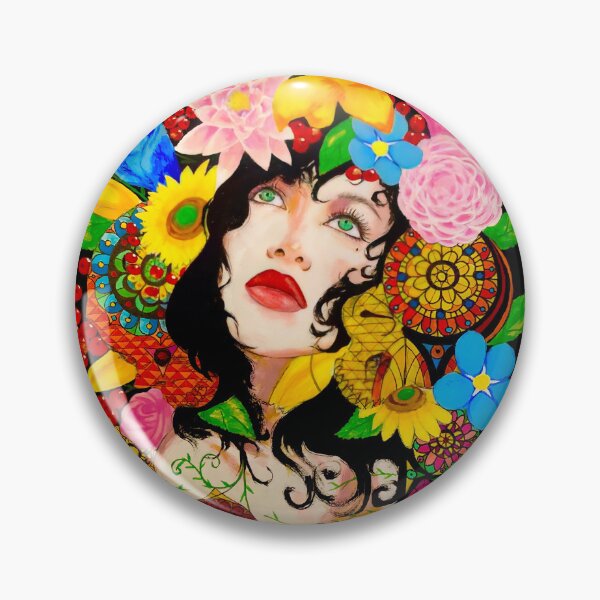 Item preview, Retrato floral, técnica mixta, pintura acrílica y acuarela. designed and sold by CristianJArt.