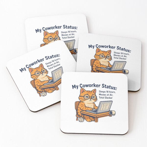 Item preview, ​Funny Cat Coworker WFH Slacker Cartoon Design designed and sold by Petpixy.
