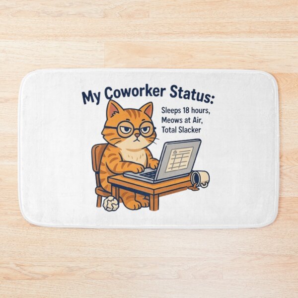 Item preview, ​Funny Cat Coworker WFH Slacker Cartoon Design designed and sold by Petpixy.