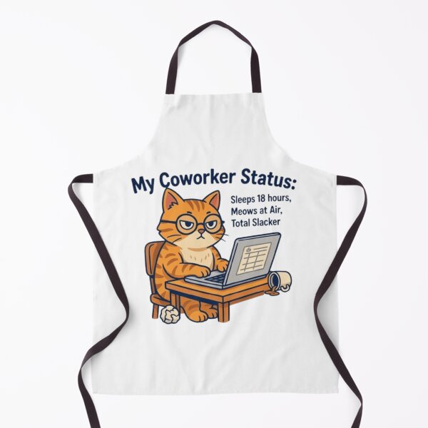 Item preview, Funny Cat Coworker WFH Slacker Cartoon Design designed and sold by Petpixy.