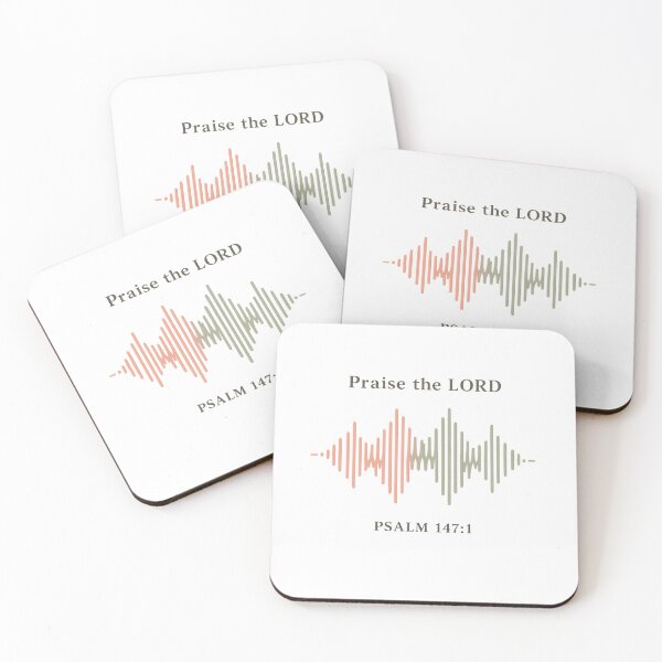 Item preview, Praise the Lord Psalm 147:1 – Christian Worship Soundwave Scripture Design designed and sold by SoulThread Studio.