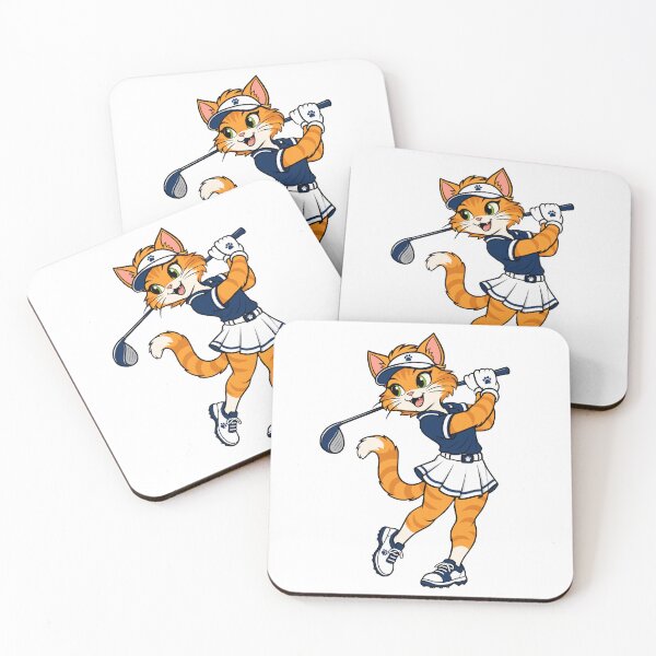 Item preview, Cute Orange Cat Playing Golf designed and sold by Karamram Studio.