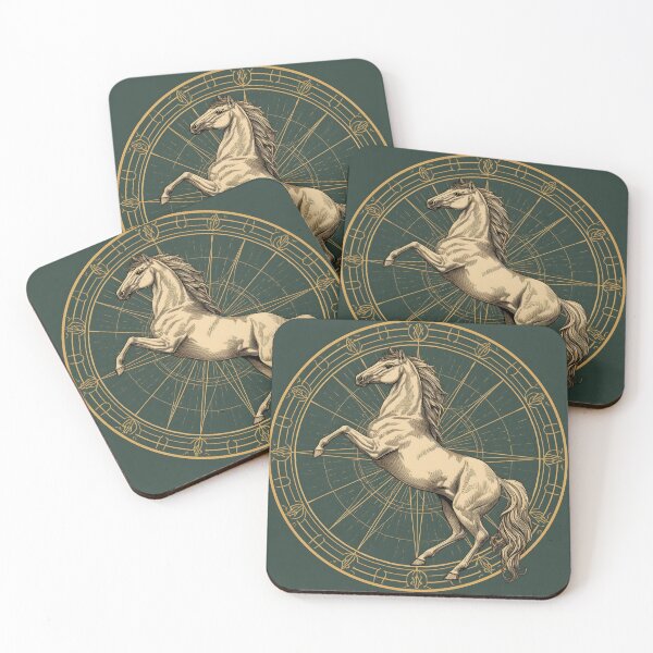 Item preview, Mystical Horse Gold Mandala Art designed and sold by ameetlumiere.