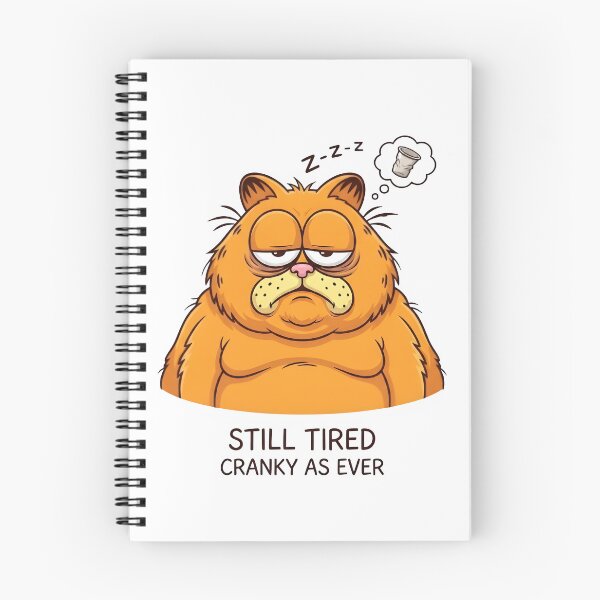Artikelvorschau, Griesgrämige, müde orange Katze – Lustige Illustration einer faulen Katze entworfen und verkauft von eihabo.
