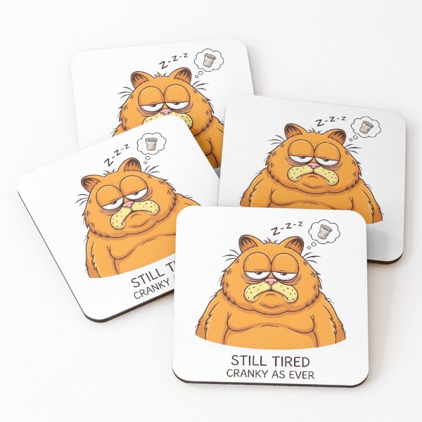 Item preview, Grumpy Tired Orange Cat - Funny Lazy Cat Illustration designed and sold by eihabo.