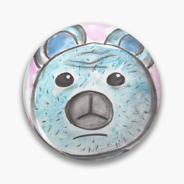 Item preview, Blue Teddy Bear with Reservations, Charcoal & Watercolour designed and sold by Anke‘s Bazaar.