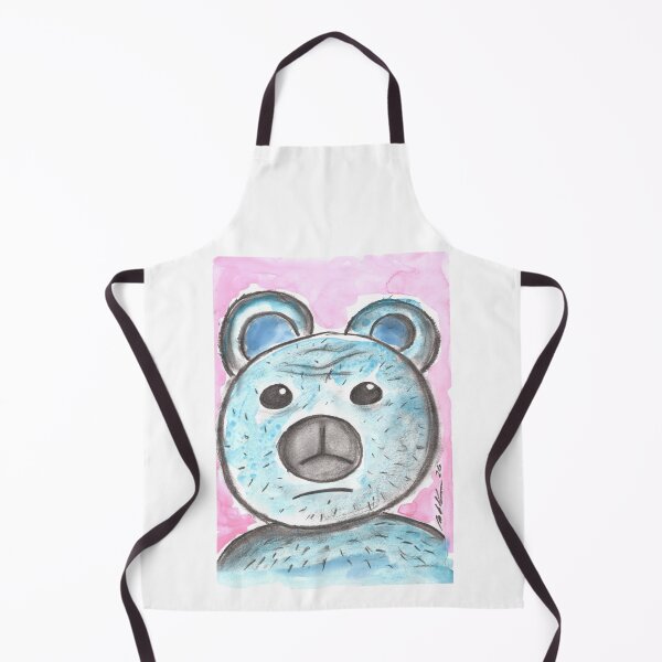 Item preview, Blue Teddy Bear with Reservations, Charcoal & Watercolour designed and sold by Anke‘s Bazaar.