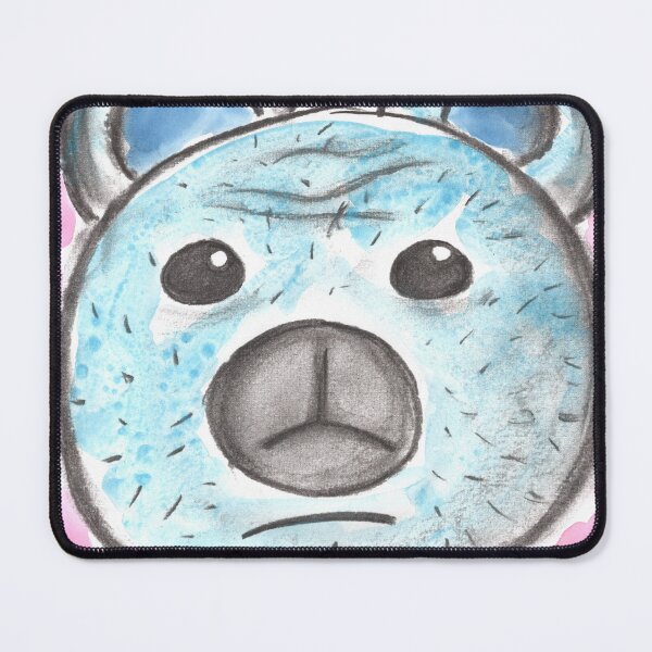 Item preview, Blue Teddy Bear with Reservations, Charcoal & Watercolour designed and sold by Anke‘s Bazaar.
