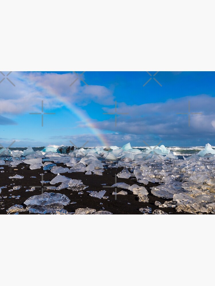 Rainbow On Diamond Beach Iceland by AdrianAlford