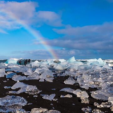 Artwork thumbnail, Rainbow On Diamond Beach Iceland by Adrian Alford Photography