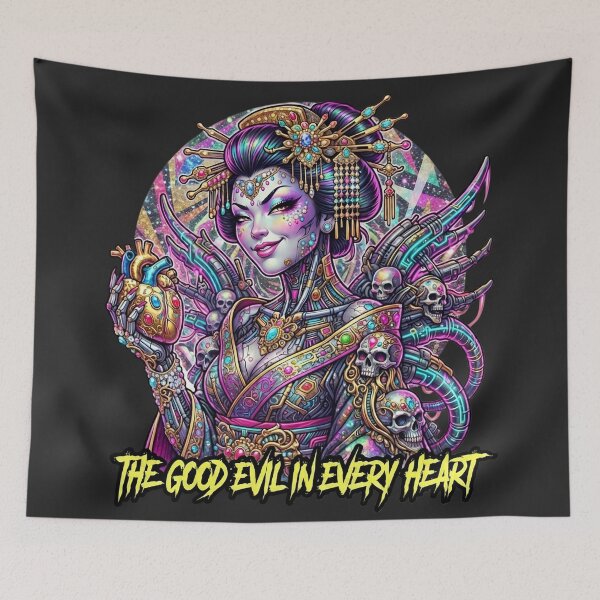 Item preview, Geisha Heart Skulls Tubes Wings designed and sold by Voodoo Store Paranormal Collections.