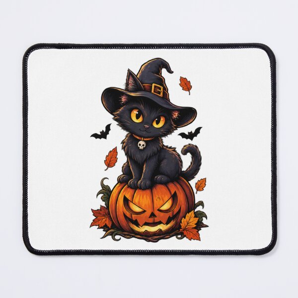 Item preview, Cute Black Witch Cat on Jack O Lantern Spooky Halloween designed and sold by Kladhadredo.