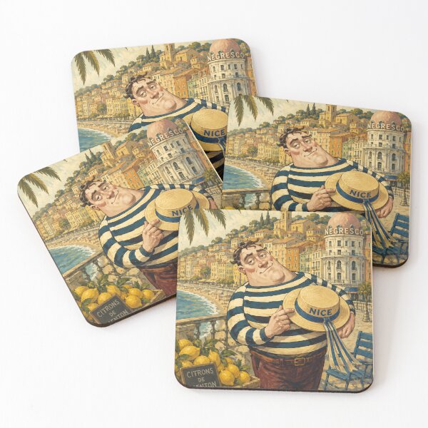 Item preview, Nice, France Travel Poster | Quirky French Riviera Wall Art designed and sold by LeQuirks.