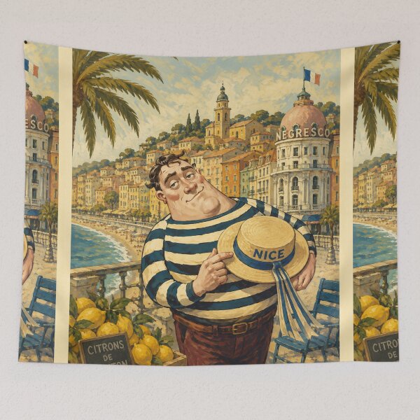 Item preview, Nice, France Travel Poster | Quirky French Riviera Wall Art designed and sold by LeQuirks.