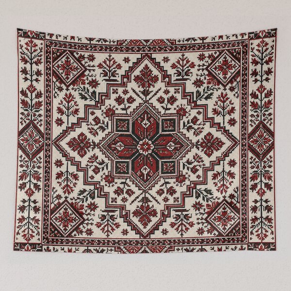 Item preview, Authentic Palestinian Tatreez Embroidery | Elegant Geometric Cross Stitch Art designed and sold by BrainCurves.