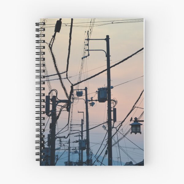 Item preview, Silhouette of Japanese Utility Poles Against Soft Sunset designed and sold by MiraNadaPrints.