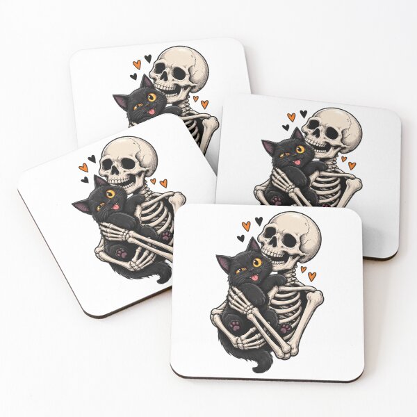 Item preview, Skeleton Holding Cat Funny Halloween Skull designed and sold by Kladhadredo.