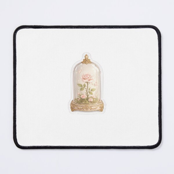 Item preview, Enchanted Rose Cloche Sticker | Pink Butterfly & Gold Coquette Aesthetic | Romantic Feminine Sticker designed and sold by PawsAndpetalstudio.
