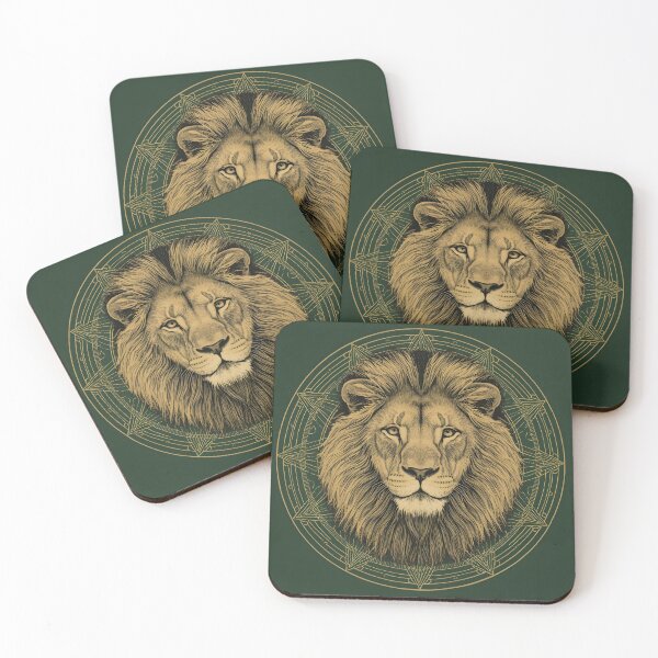 Item preview, Mystical Lion Gold Mandala Art designed and sold by ameetlumiere.