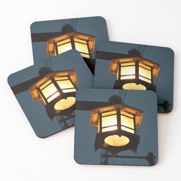 Item preview, Illuminated Japanese Street Lantern at Dusk designed and sold by MiraNadaPrints.