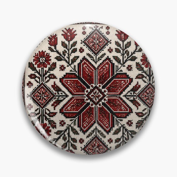 Item preview, Palestinian Tatreez Floral Embroidery | Traditional Folk Cross Stitch designed and sold by BrainCurves.