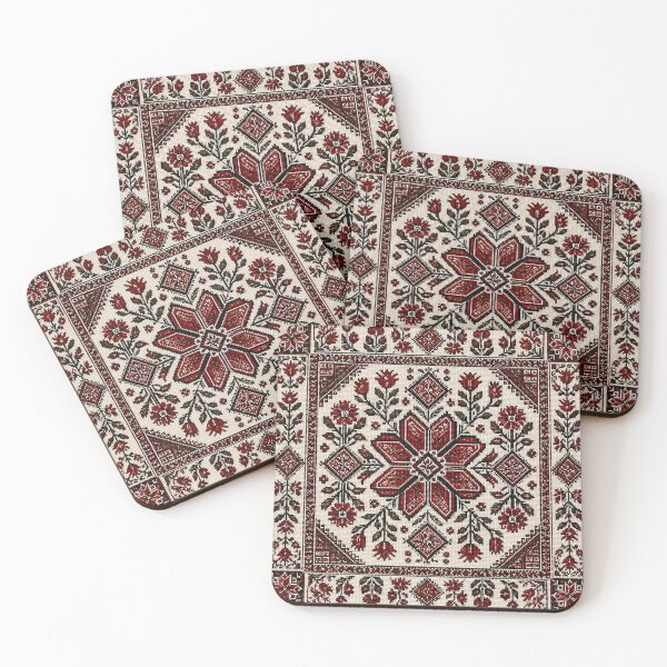 Item preview, Palestinian Tatreez Floral Embroidery | Traditional Folk Cross Stitch designed and sold by BrainCurves.