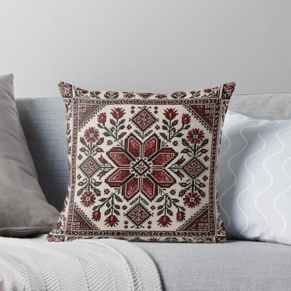 Item preview, Palestinian Tatreez Floral Embroidery | Traditional Folk Cross Stitch designed and sold by BrainCurves.