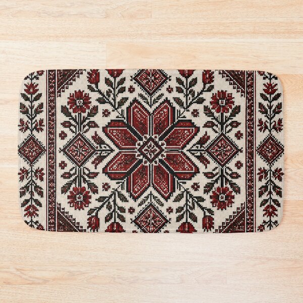 Item preview, Palestinian Tatreez Floral Embroidery | Traditional Folk Cross Stitch designed and sold by BrainCurves.