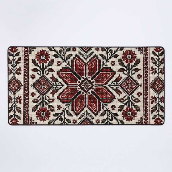 Item preview, Palestinian Tatreez Floral Embroidery | Traditional Folk Cross Stitch designed and sold by BrainCurves.