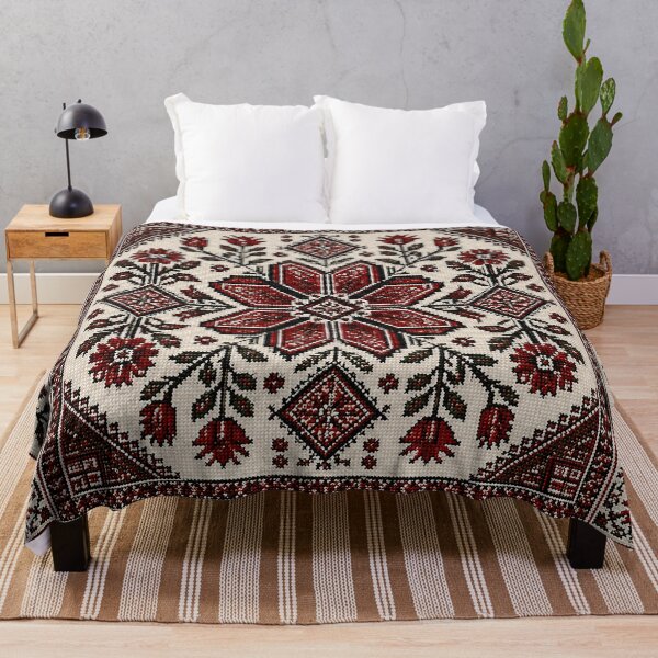 Item preview, Palestinian Tatreez Floral Embroidery | Traditional Folk Cross Stitch designed and sold by BrainCurves.