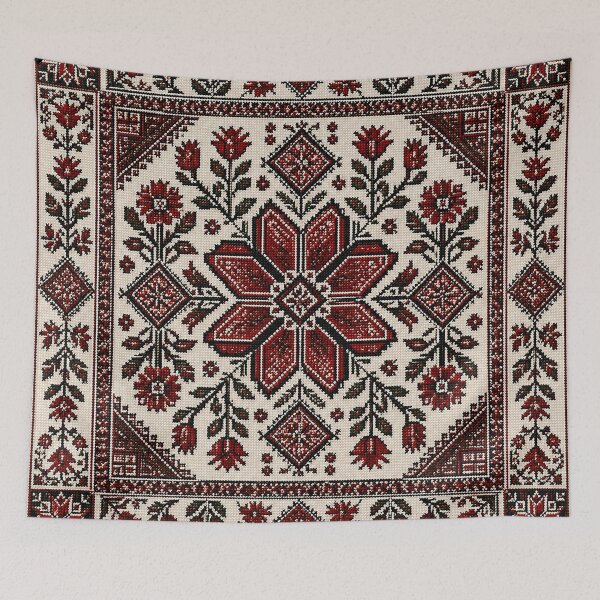 Item preview, Palestinian Tatreez Floral Embroidery | Traditional Folk Cross Stitch designed and sold by BrainCurves.