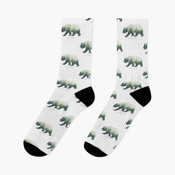 Item preview, Preserve  Protect Nature Double Exposure Bear Silhouette Trees Forest Save The Environment Climate Change Wilderness Hiking Camping designed and sold by BurdenArts.