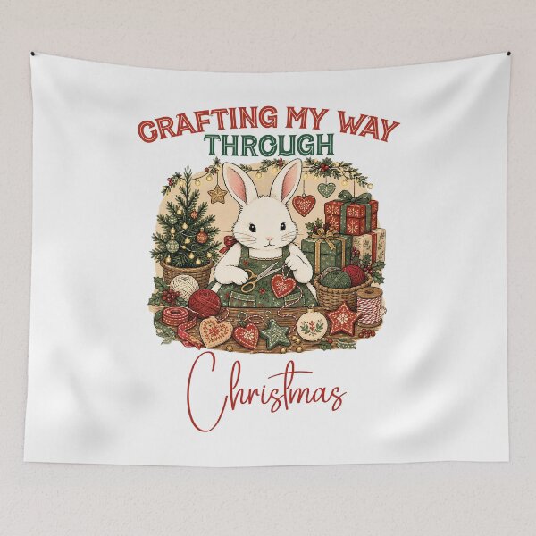 Item preview, Crafting My Way Through Christmas - Cute Holiday Bunny & Yarn designed and sold by Trendvia .