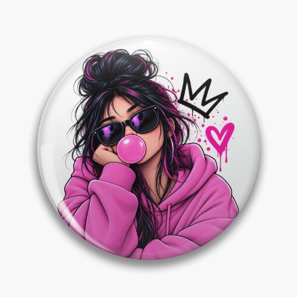 Item preview, Pink Bubblegum Girl Neon Streetwear Art designed and sold by TinyWeird.