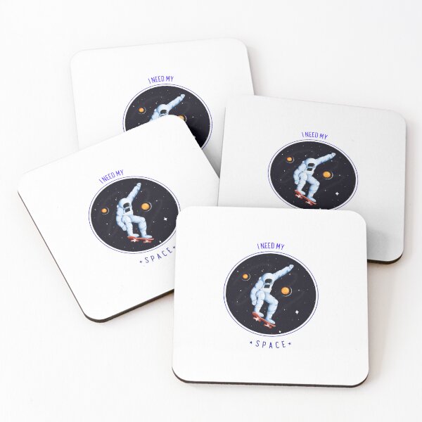 Item preview, I Need My Space – Funny Astronaut Skateboard Space Design designed and sold by gluxdesing.
