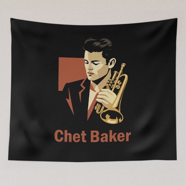 Item preview, Chet Baker cool jazz portrait – minimalist 1950s musician art designed and sold by THE MODA STEREO.