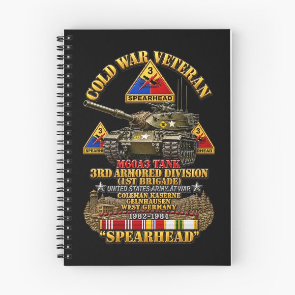 Item preview, Army - Cold War Vet -  3rd Armored Division  - Gelnhausen, Germany - M60A3 Tank  - Spearhead w Fire - 3D - Enhanced designed and sold by Military Insignia Products.