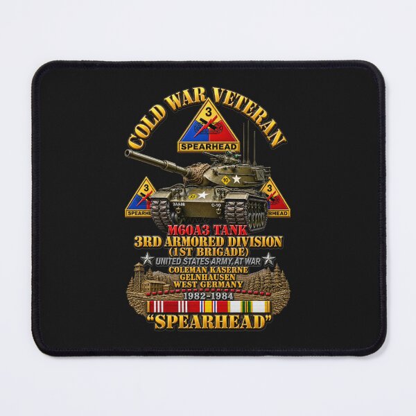 Item preview, Army - Cold War Vet - 3rd Armored Division - Gelnhausen, Germany - M60A3 Tank - Spearhead w Fire - 3D - Enhanced designed and sold by Military Insignia Products.