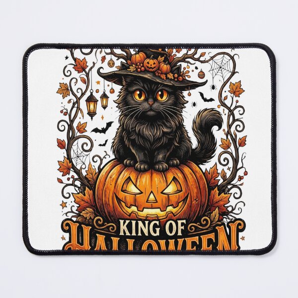Item preview, King of Halloween – Black Cat Pumpkin designed and sold by abdlhakim taoufik.